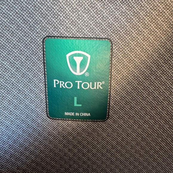 Pro Tour Mens Performance Golf Polo Shirt Gray Large Short Sleeve Logo Clubhouse - Picture 2 of 14
